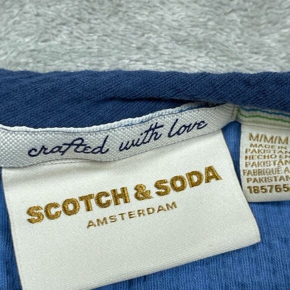 Scotch & Soda Amsterdam Blue Textured Cotton T-Shirt Medium a0224 - Picture 3 of 9